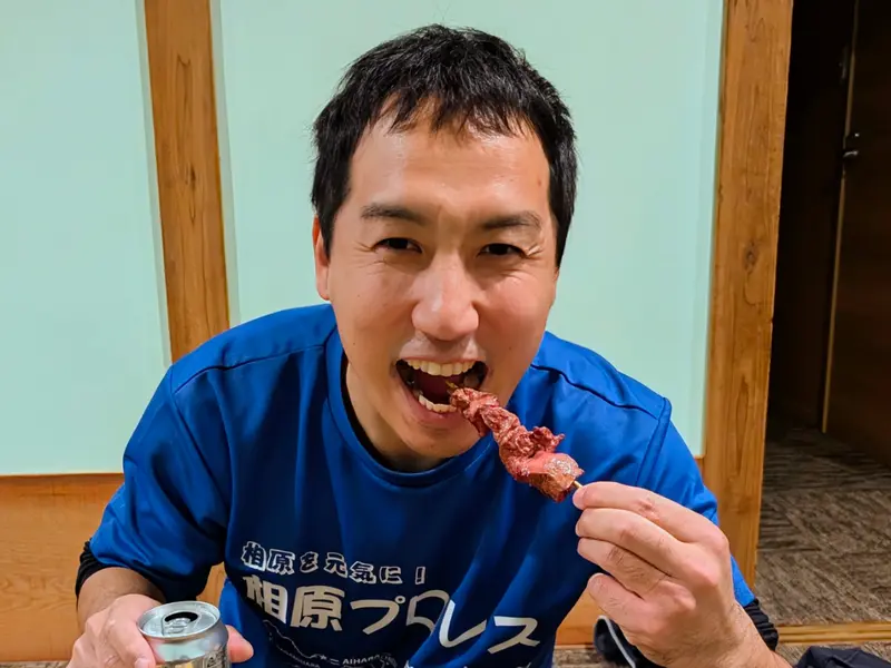 相原プロレス8シンゴ選手と焼き鳥