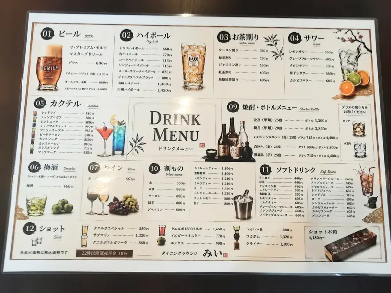 2026年8月1日よりランチ営業開始した、相模原駅南口にある『ダイニングラウンジみい』_ドリンクメニュー①