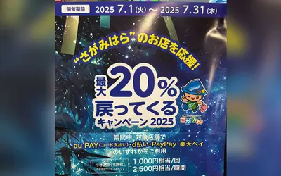 相模原で“最大20％戻る”超お得キャンペーン、7月限定で開催中！